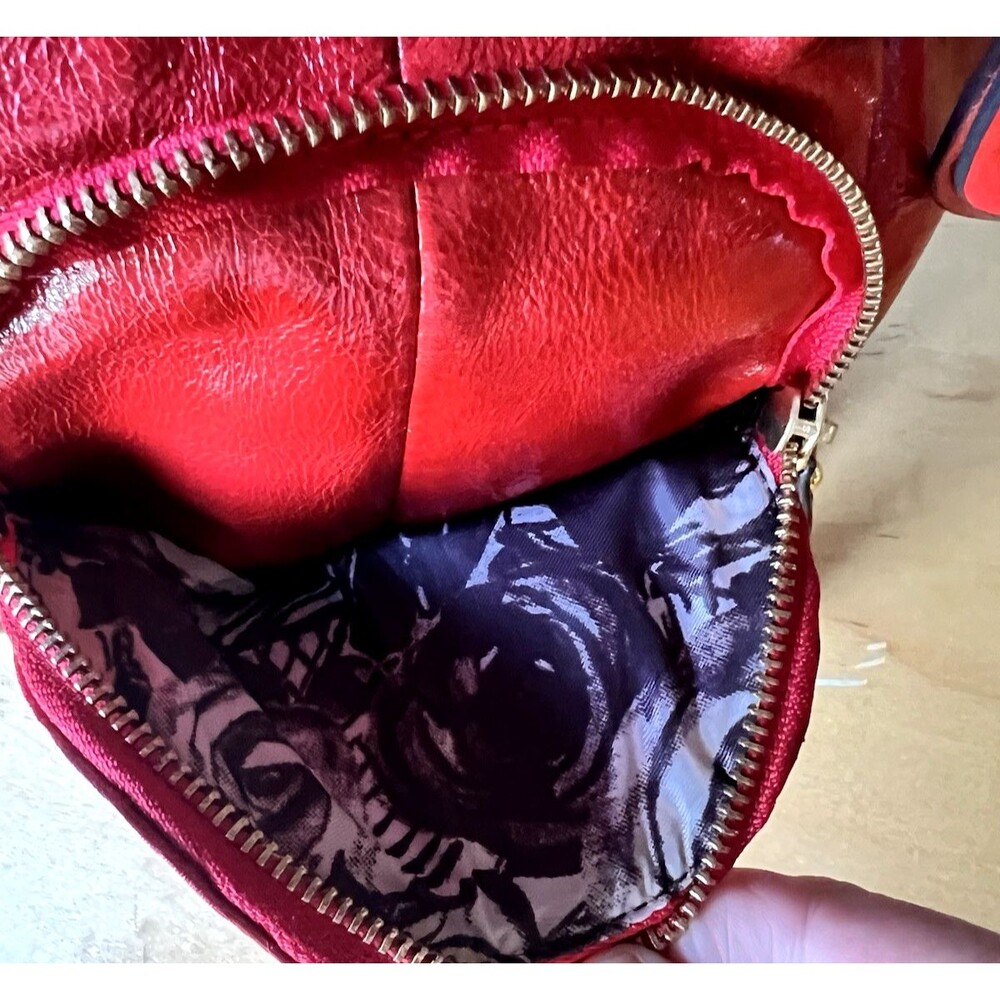 Hype Y2K Red Patent Leather Hobo Shoulder Purse Hand Bag Multiple Pockets Large - Picture 10 of 12